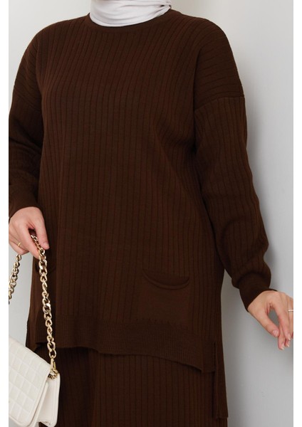 Cepli Fitilli Triko Tunik Etekli Takım modelleri