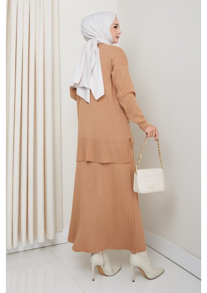 Cepli Fitilli Triko Tunik Etekli Takım