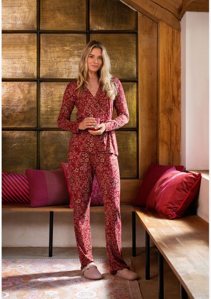 Blake Kırmızı Viscose Pantolon modelleri