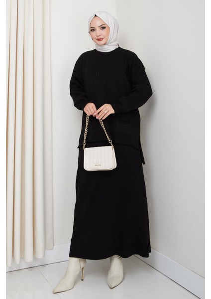 Cepli Fitilli Triko Tunik Etekli Takım modelleri