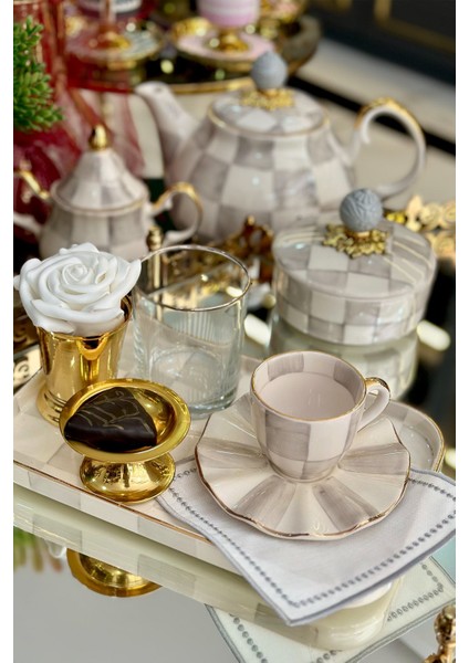 Damalı Gri Dikdörtgen Sunum Tepsi modelleri