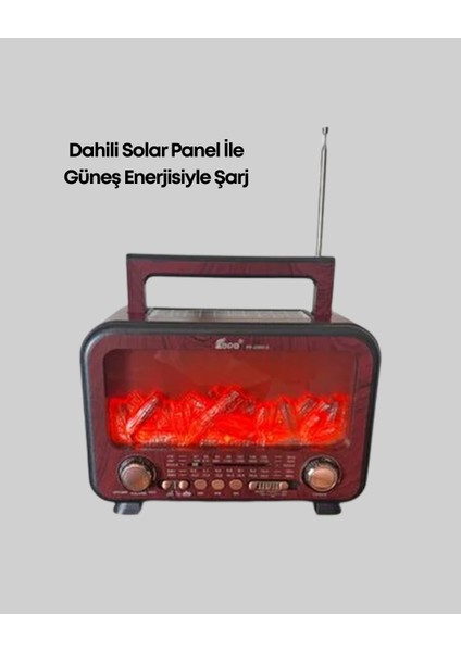 Taşınabilir Kamp Hoparlörü – Solar Şarjlı, Şömine Efektli, 7W Güçlü Ses fırsatları