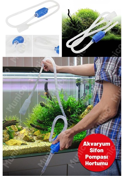 Balık Tankı Akvaryum Vakumlu Çakıl Temizleyici Su Değişimi Sifonu Sifon Pompası Filtresi Kaliteli