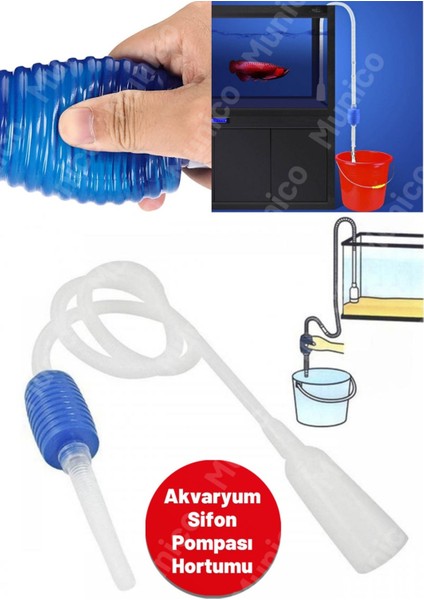 Balık Tankı Akvaryum Vakumlu Çakıl Temizleyici Su Değişimi Sifonu Sifon Pompası Filtresi Kaliteli modelleri