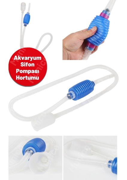 Balık Tankı Akvaryum Vakumlu Çakıl Temizleyici Su Değişimi Sifonu Sifon Pompası Filtresi Kaliteli