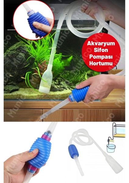Balık Tankı Akvaryum Vakumlu Çakıl Temizleyici Su Değişimi Sifonu Sifon Pompası Filtresi Kaliteli