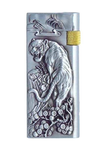 Kabartmalı Kaplan Motifli Metal Gazlı Çakmak 1 Adet