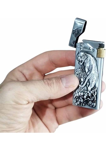Kabartmalı Kaplan Motifli Metal Gazlı Çakmak 1 Adet indirimleri