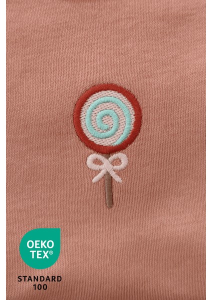 Candy 3lü %100 Pamuk Nakışlı Uzun Kol Bebek Body Set