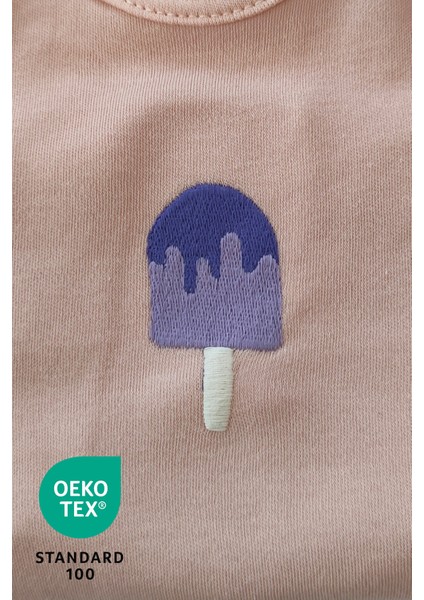 Candy 3lü %100 Pamuk Nakışlı Uzun Kol Bebek Body Set