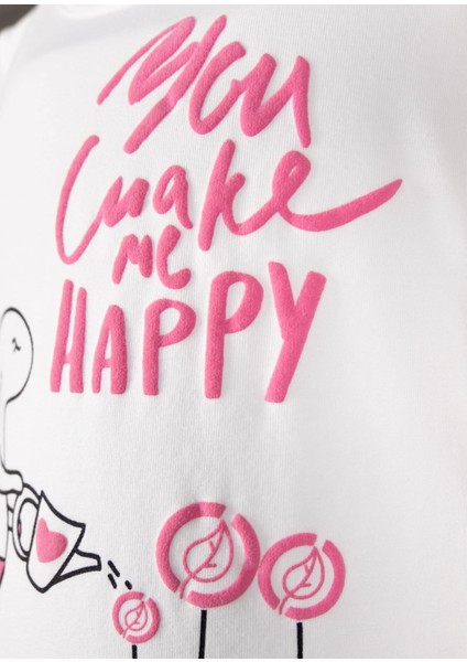 Kabartma Baskılı Beyaz Yazlık Kız Çocuk Tunik Tshirt fırsatları