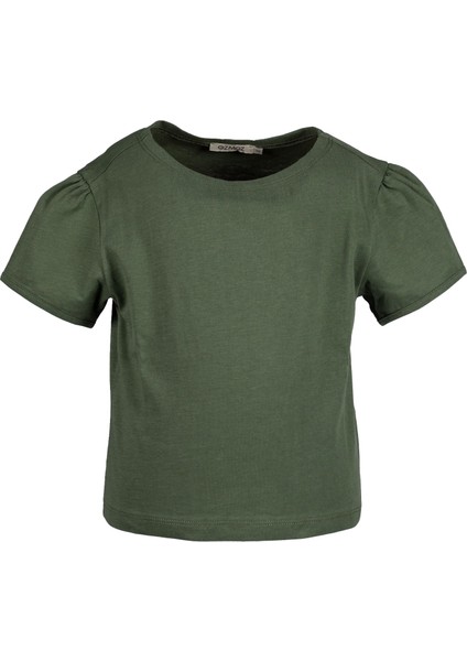 Organik Karpuz Kollu Haki Yazlık Kız Çocuk Tshirt fiyatları