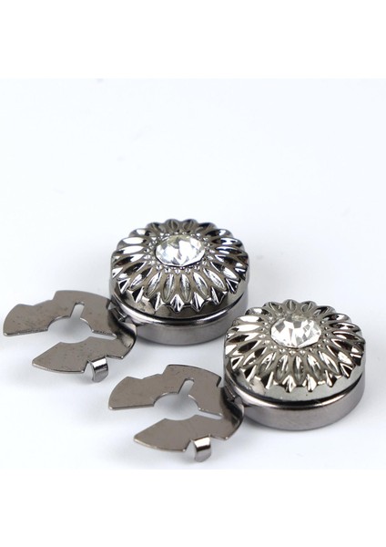 Füme Renk Taşlı Geçme Klipsli Kol Düğmesi - M1131