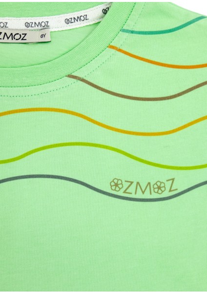 Organik Yeşil Baskılı Yazlık Kız Çocuk Tshirt modelleri