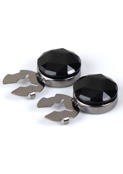 Füme Renk Siyah Taşlı Geçme Klipsli Kol Düğmesi - M1130