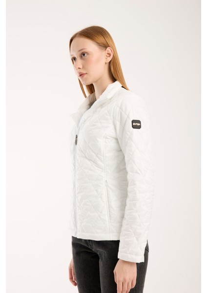 Kadın Baklava Desen Mevsimlik Mont – Hafif Dolgulu, Dik Yaka, Fit Siluet 8787 fiyatları