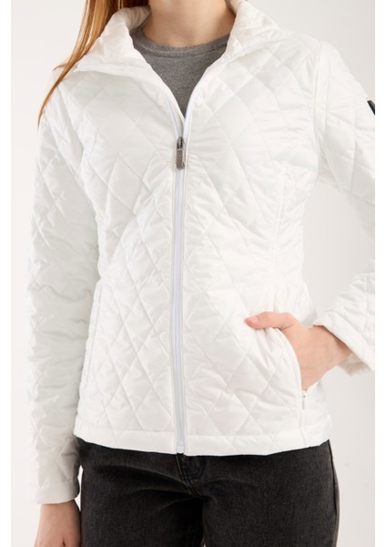 Kadın Baklava Desen Mevsimlik Mont – Hafif Dolgulu, Dik Yaka, Fit Siluet 8787 fırsatları