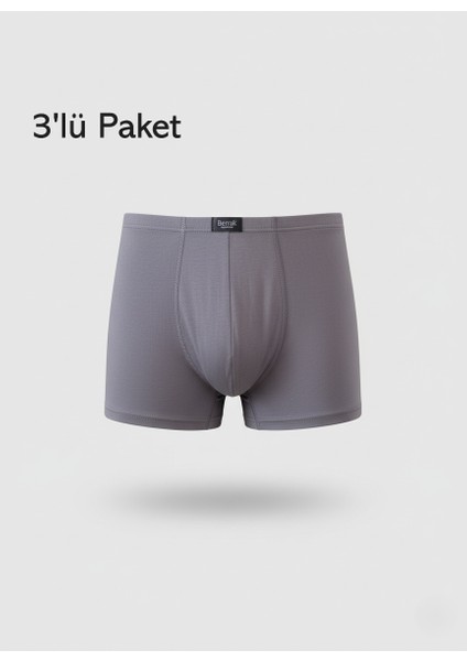 Bambu Boxer Pamuklu Cotton Modal 3'lü Paket Ekstra Esnek Slim Fit Erkek