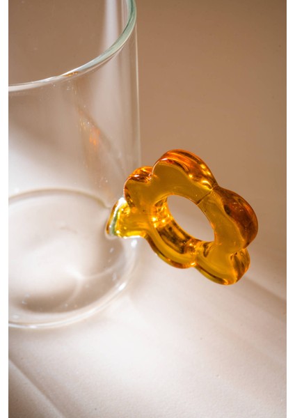 Lume Çiçek Kulplu Cam Bardak - 470 ml fiyatları