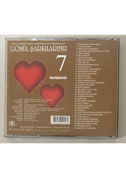 Gönül Şarkılarımız 7 CD (Orijnal Dönem Baskı Cd) fiyatları