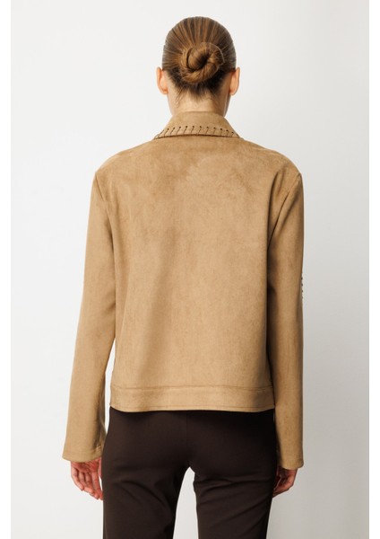 Çıtçıtlı Süet Mont Vizon 08015 modelleri