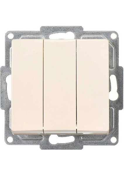 Visage Krem Üçlü Anahtar Çerçevesiz - Priz ve Anahtar Için Uyumlu Çerçeve