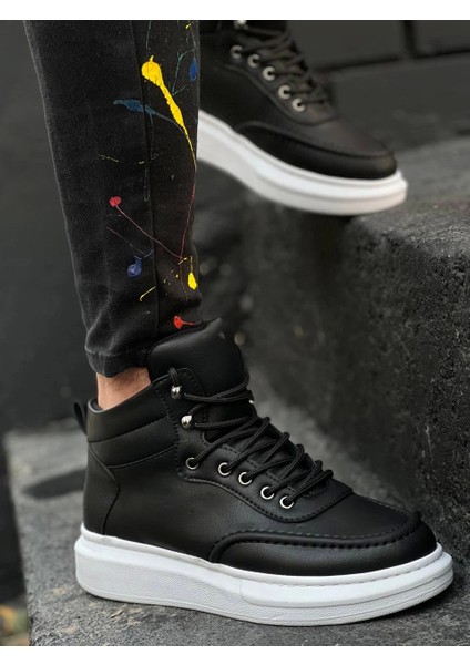 KB-0994 Kuback Siyah Cilt Yüksek Taban Erkek Bilek Bot modelleri