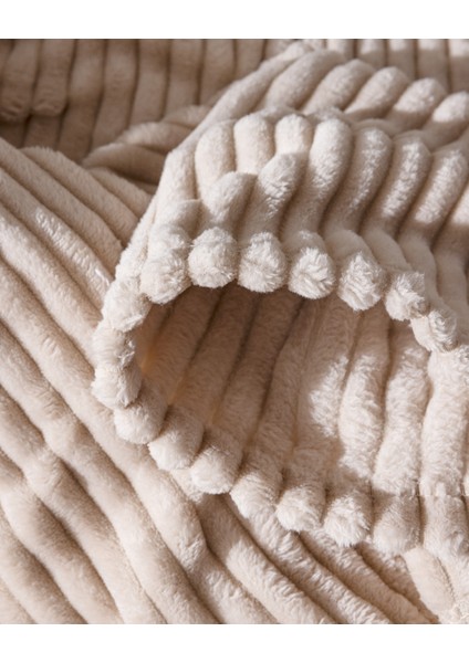 Corbeau Çift Kişilik Welsoft Düz Battaniye - Bej