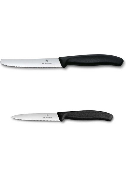 2li Set 11 cm Tırtıklı - 8 cm Tırtıklı Sebze Meyve Bıçağı