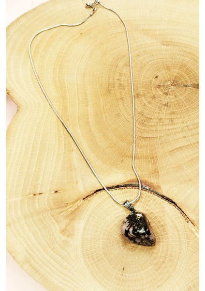 Rodonit Doğal Taşı Zincirli El Yapımı Kolye Uç: 2 cm Zincir: 20 cm Kutulu indirimleri