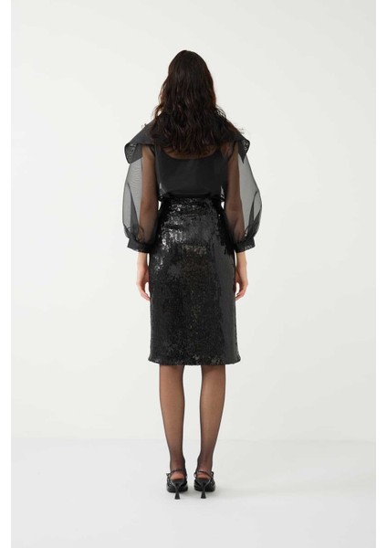 Payetli Etek Siyah K2315081_001