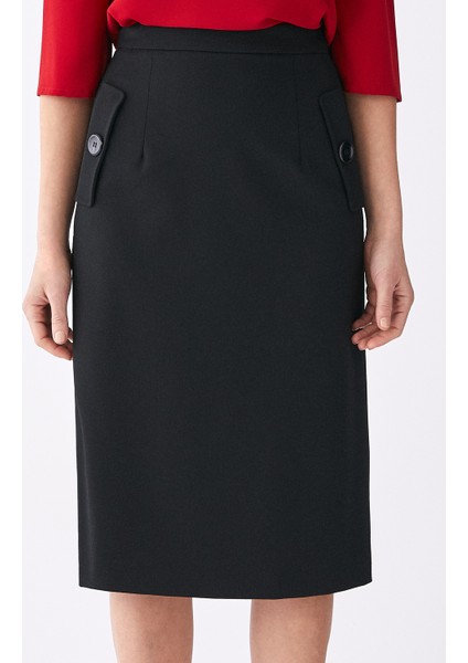 Cep Detaylı Etek Siyah K1915061_001