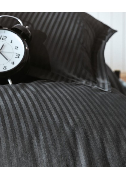 Çift Kişilik Saten Nev Takımı Elegante Stripe Siyah fiyatları