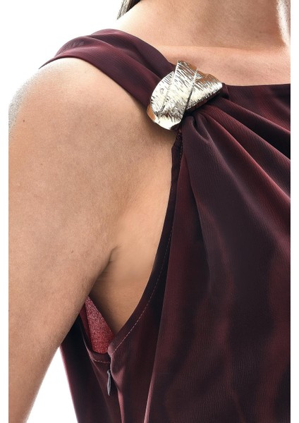 Desenli Saten Asimetrik Şık Kloş Elbise fiyatları