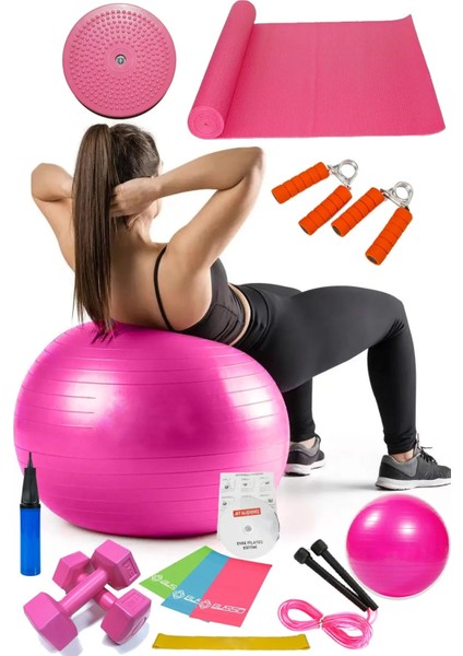 14 Lü Pilates Seti Topu 3 Lü Pilates Bandı Dambıl Minder Atlama Ipi Twister Aerobik El Yayı fiyatları