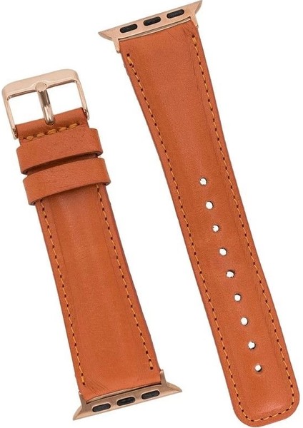 Apple Watch Uyumlu Deri Kordon 42-44-45MM F5 Taba modelleri