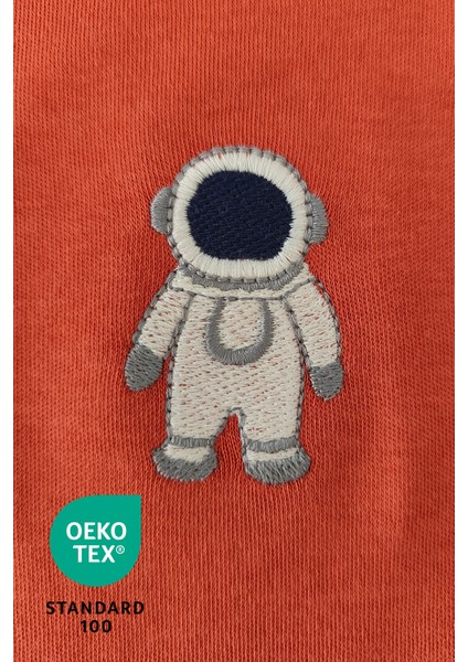 Space 3lü %100 Pamuk Nakışlı Uzun Kol Bebek Body Set