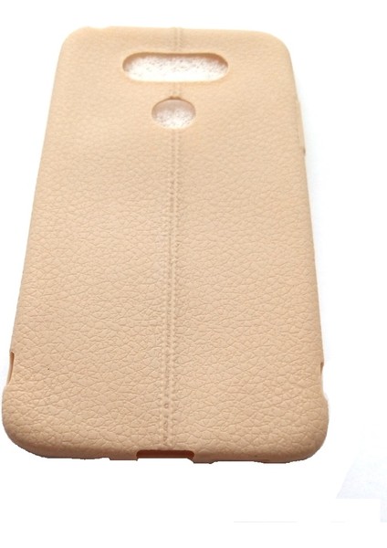 ESLIFETECH26AKSESUAR Lg G5 (H850) Uyumlu Deri Görünümlü Yumuşak Silikon Kılıf-Krem modelleri