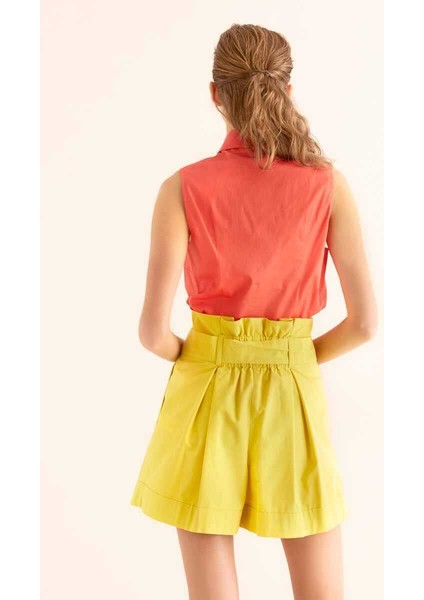 Kuşaklı Kadın Şort Sarı Y9912604_009 indirimleri