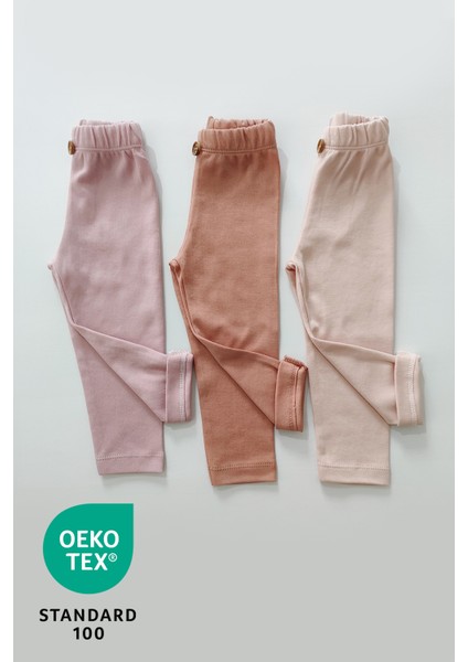 Candy 3lü %100 Pamuk Bebek Tayt Pantolon Set