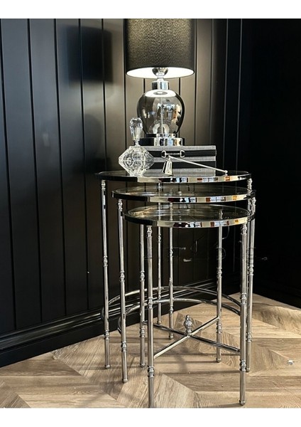 Torna Detaylı Pirinç Eskitme Zigon Sehpa modelleri