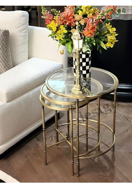 Torna Detaylı Pirinç Eskitme Zigon Sehpa fırsatları