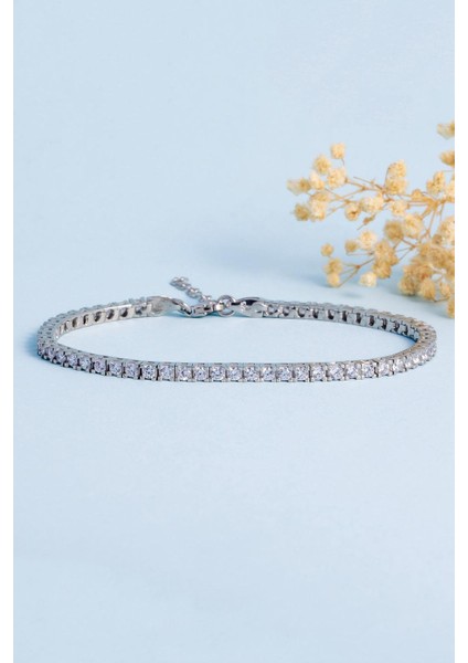 Pırlanta Montür 4 Tırnaklı Su Yolu Gümüş Bileklik fırsatları