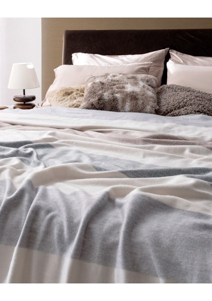 Angely Çift Kişilik Battaniye - Pudra/gri/beyaz modelleri