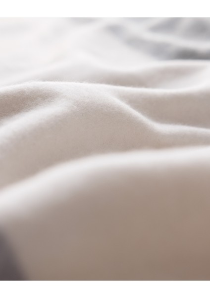 Angely Çift Kişilik Battaniye - Pudra/gri/beyaz