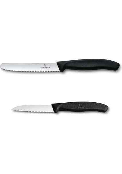 2li Set 11 cm Tırtıklı - 8 cm Tırtıklı Sebze Meyve Bıçağı