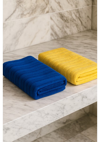 2 Adet 70X140 Doğal Penye Ipinden Üretilmiş Banyo Havlusu Suyu Çabuk Emer Uzun Yıllar Yumuşak Kalır