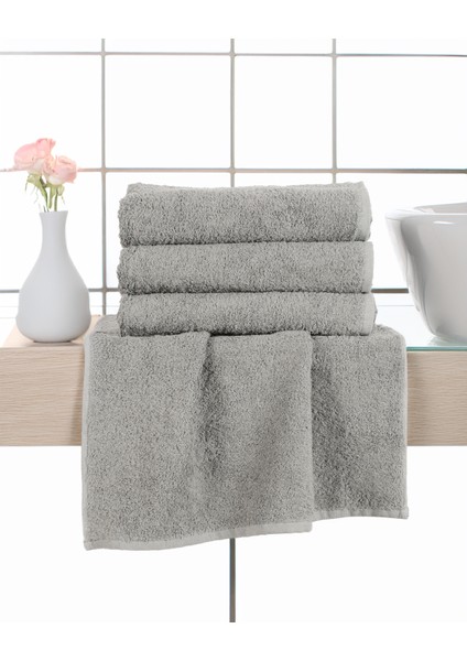 Gri El Havlusu 4'lü Paket Pamuk 220 Gr/adet 50X90 cm