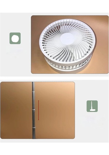 Teleskopik Fan Vantilatör 4 Modlu Şarjlı Katlanabilir Yükseltilebilir Taşınabilir Serinletici Portatif Masa Vantilatörü