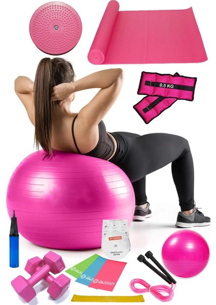 14 Lü Pilates Seti Topu 3 Lü Pilates Bandı Dambıl Minder Atlama Ipi Twister Aerobik Ağırlık fiyatları